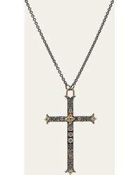 Armenta - Old World Diamond Large Cross Pendant Necklace - Lyst