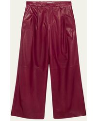 Jonathan Simkhai - Kobie Wide-Leg Leather Pants - Lyst