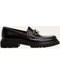 Ferragamo - Bleecker Leather Lug-sole Loafers With Reversible Bit - Lyst