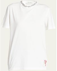 Golden Goose - Distressed Short-sleeve Embellished T-shirt - Lyst