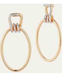WALTERS FAITH - Huxley 18k Rose Gold And Diamond Elongated Coil Link Earrings - Lyst