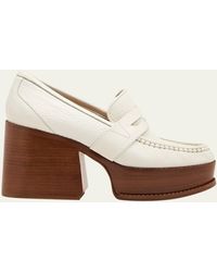 Gabriela Hearst - Augusta Leather Heeled Penny Loafers - Lyst