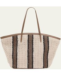 Brunello Cucinelli - Striped Crochet Tote Bag - Lyst