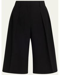 Michael Kors - Pleated Wide-Leg Bermuda Shorts - Lyst
