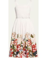 Adam Lippes - Hoban Printed Poplin Belted Dress - Lyst