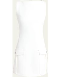 Versace - Crepe Mini Dress With Patch Pockets - Lyst
