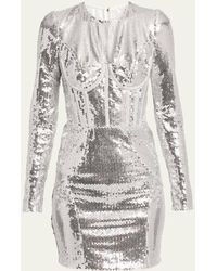 Dolce & Gabbana - Sequined Corset Mini Dress - Lyst