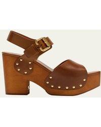 Chloé - Jeannette Leather Clog Platform Sandals - Lyst