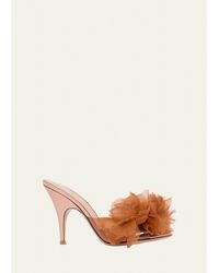 Gianvito Rossi - 95Mm Flower Plexi Mule Sandals - Lyst