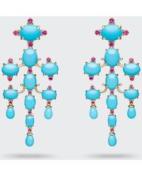 Paul Morelli - Turquoise And Ruby Chandelier Earrings - Lyst