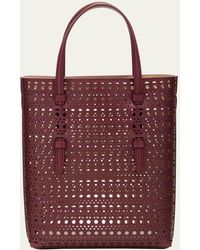 Alaïa - Mina North-south Tote Bag In Vienne Straight Perforated Leather - Lyst