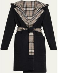 Burberry - Hampshire Hooded Wool Wrap Coat - Lyst