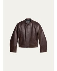 Helmut Lang - Leather Concealed-Zip Moto Jacket - Lyst