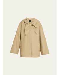 TOTEME - Scarf Hooded Technical Cotton Trapeze Jacket - Lyst
