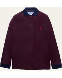 Prada - Striped Cotton Pique Shirt Jacket - Lyst