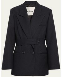 Rohe - Double-breasted Pinstripe Blazer - Lyst