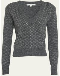 Veronica Beard - Pablah Embellished V-neck Sweater - Lyst