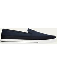 Prada - Triangle Logo Nylon Slip-On Loafers - Lyst
