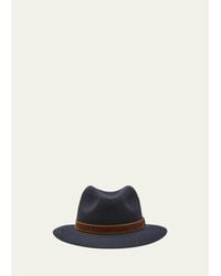 Borsalino - Alessandria Leather-Band Wool Fedora Hat - Lyst