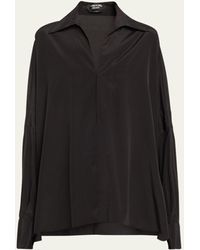 Tom Ford - Oversize Collared Silk Blouse - Lyst