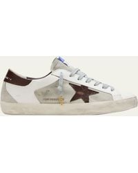 Golden Goose - Super-star Leather Low-top Sneakers With Lizard-effect - Lyst