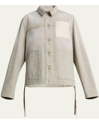 Loewe - X Paula Ibiza Anagram Leather Patch Self-tie Workwear Jacket - Lyst