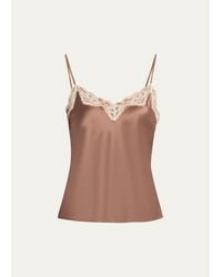 LoveShackFancy - Franna Lace-Trim Silk Top - Lyst
