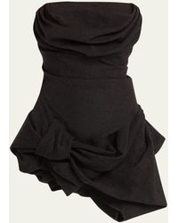 Marc Jacobs - Bustier Linen Wool Strapless Mini Dress With Scarf - Lyst