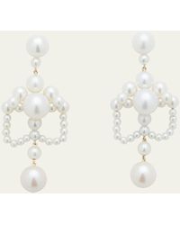 Sophie Bille Brahe - Grand Chateau De Perles Chandelier Earrings With Freshwater Pearls In 14k Yellow Gold - Lyst