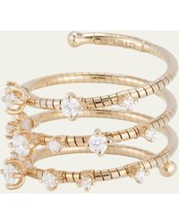 Mattia Cielo - 18k White Gold 3-row Flexible Diamond Wrap Statement Ring - Lyst