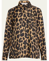 Max Mara - Etna Leopard Print Button-front Shirt - Lyst