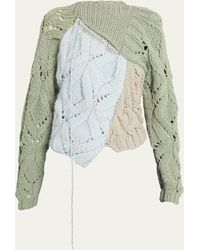Dries Van Noten - Toula Cable-knit Asymmetric Wool Sweater - Lyst