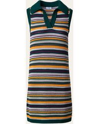Akris Punto - Cotton Crochet Knit Chair Striped Dress - Lyst