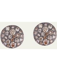 Pomellato - 18k Rose Gold Sabbia Stud Earrings With Brown Diamonds - Lyst