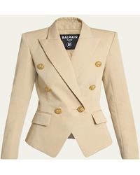 Balmain - 6-Button Double-Breasted Gabardine Jacket - Lyst