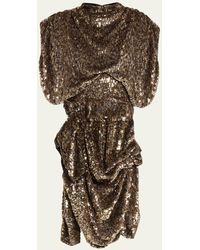 Marc Jacobs - High-neck Draped Sequin Mini Dress - Lyst