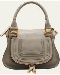 Chloé - Marcie Small Double Carry Satchel Bag In Grained Leather - Lyst