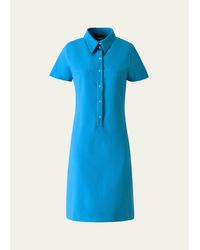 Akris - Short-Sleeve Cotton-Silk Polo Dress - Lyst