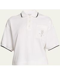 Brunello Cucinelli - Tennis Polo Printed T-shirt With Tipping - Lyst
