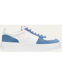 Stuart Weitzman - Mixed Leather Courtside Low-top Sneakers - Lyst