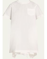 Sacai - Poplin Ruffle Back Short Dress - Lyst