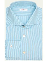 Kiton - Pinstripe Cotton Spread Collar Dress Shirt - Lyst