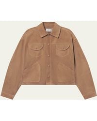 FRAME - The Suede Utility Jacket - Lyst