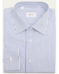Brioni - Poplin Pinstripe Point-Collar Dress Shirt - Lyst