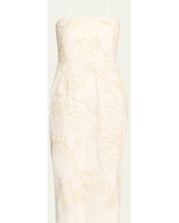 Veronica Beard - Netia Strapless Embroidered Dress - Lyst
