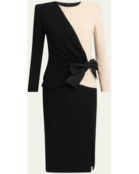 Valentino Garavani - Colorblock Bow Slit Midi Dress - Lyst