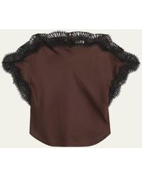 A.L.C. - Luna Satin Lace-Trim Top - Lyst