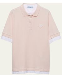 Prada - Two-tone Jersey Layered Polo Shirt - Lyst
