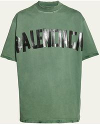 Balenciaga - Taped-logo Distressed T-shirt - Lyst