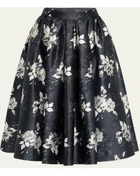 Prabal Gurung - Floral Pleated Full Midi Skirt - Lyst